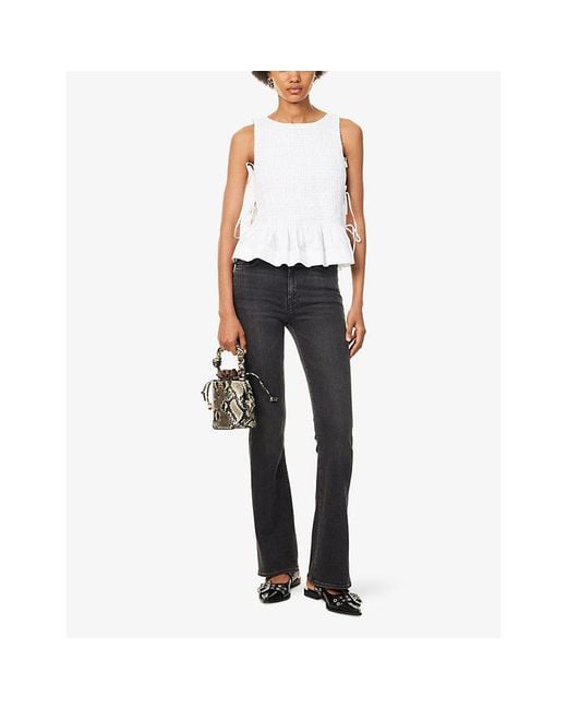 Mother Black The Weekender Flared Stretch-Denim Blend Jeans