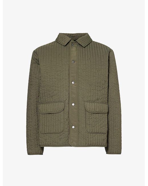 Daily Paper Green Zyer Quilted Shell Jacket for men