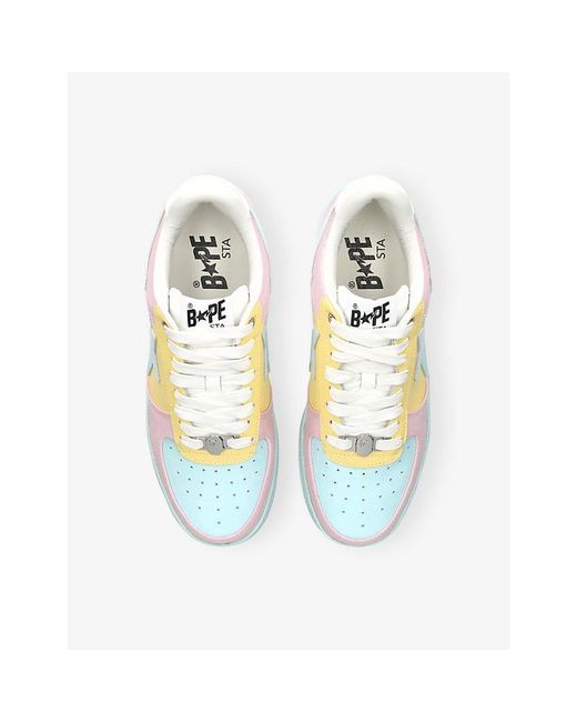 A Bathing Ape Blue Bape Sta Icon #6 M2 Leather Trainers for men