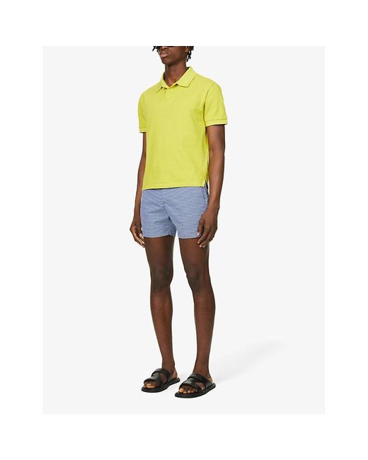 Frescobol Carioca Blue Classic Graphic-Print Regular-Fit Swim Shorts for men