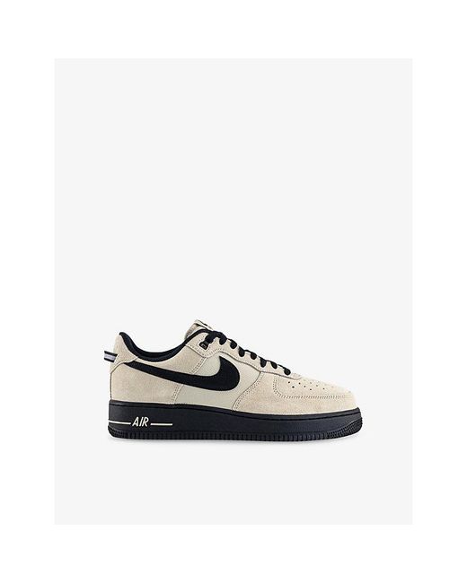 Nike Black Air Force 1 '07 Suede And Canvas Trainers for men