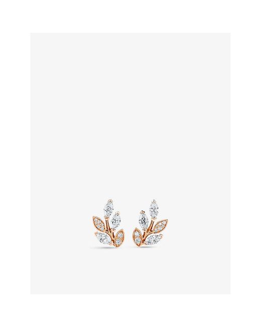 Tiffany & Co White Tiffany Victoria Diamond And 18Ct Rose- Earrings