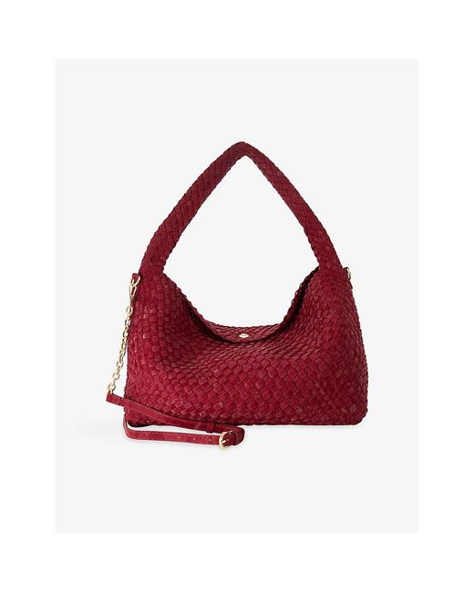 Dune Red Deliberate Large Woven Shoulder Bag