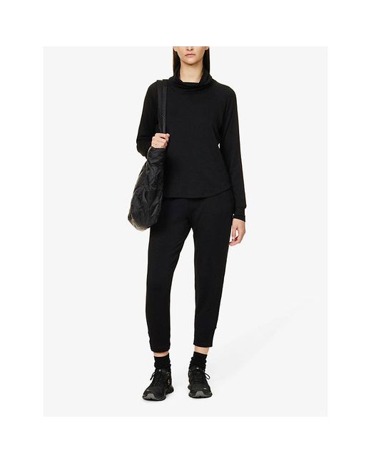 Splits59 Black Reena Tapered-Leg Stretch-Modal Jogging Bottoms