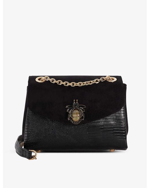 Dune Black Dusk Bug-embellished Faux-leather Handbag
