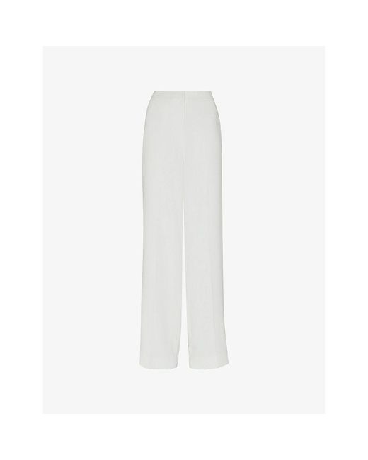 Whistles White Andie Straight-Leg High-Rise Woven Wedding Trousers