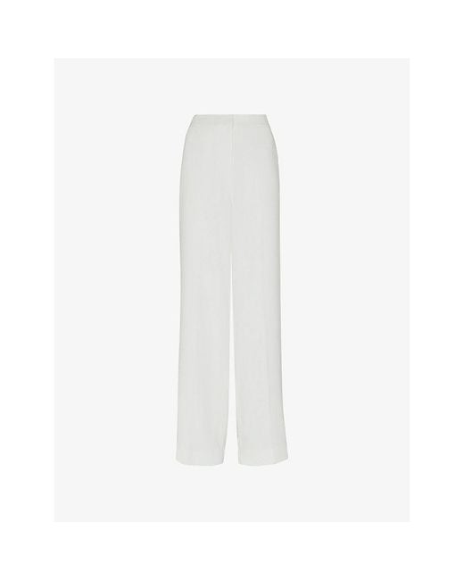 Whistles White Andie Straight-Leg High-Rise Woven Wedding Trousers