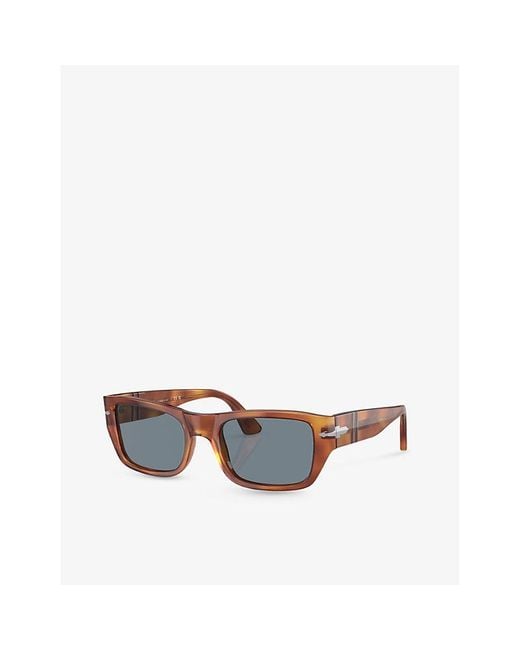 Persol Blue Po3268s Rectangle-frame Acetate Sunglasses