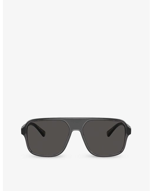 Dolce & Gabbana Gray Dg6134 Square-frame Nylon Sunglasses