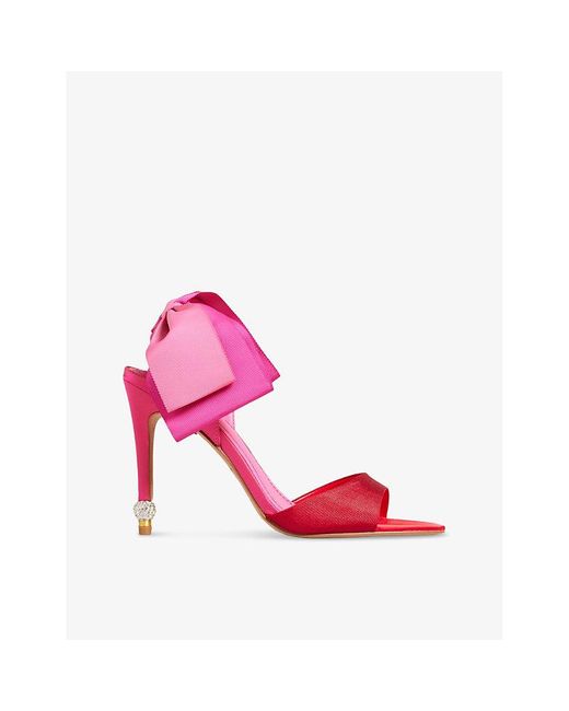 Ted Baker Pink Harinas Oversized-bow Woven Sandals