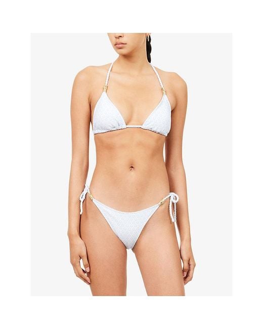 Heidi Klein White Elba Triangle Bikini Top