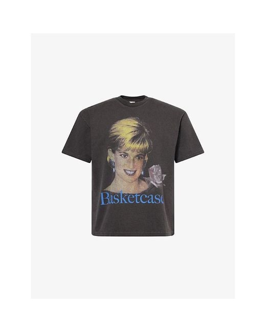 Basket Case Black Diana Graphic-Print Cotton T-Shirt for men