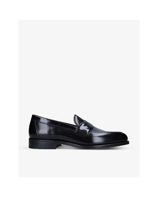 Loake Black Imperial Strap Leather Loafers for men