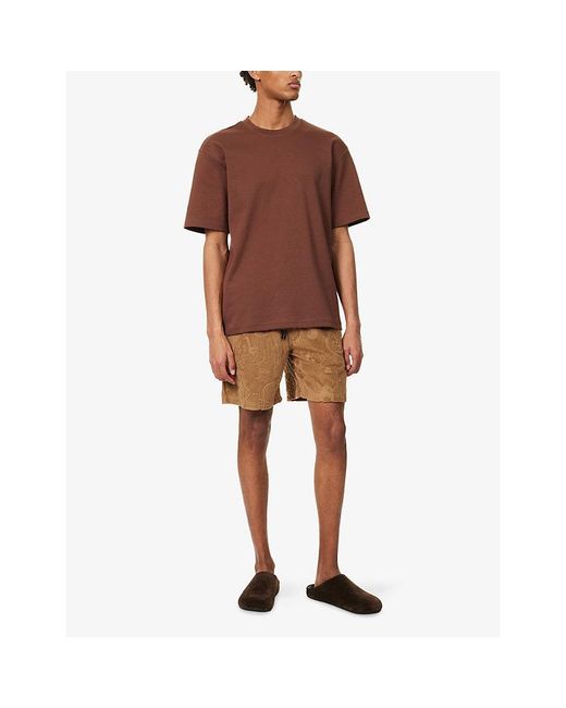 Oas Natural Porto Devore Cotton-Blend Shorts for men