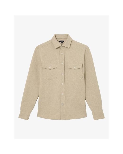 Reiss Natural Mcshane Patch-Pocket Wool-Blend Shirt for men