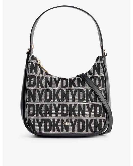 DKNY Black Monogram-print Woven Cross-body Bag