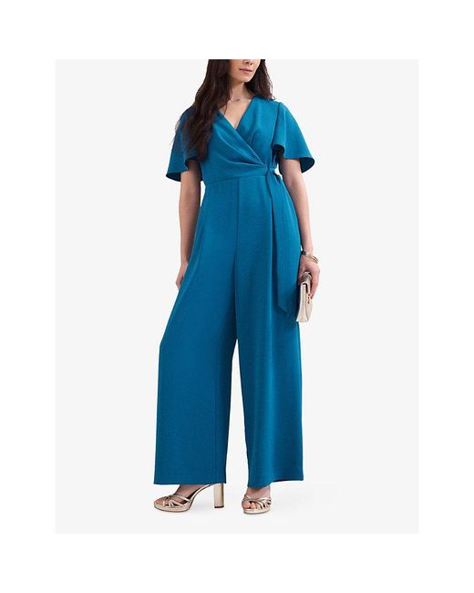 Phase Eight Blue Petite Julissa Wide-Leg Woven Jumpsuit