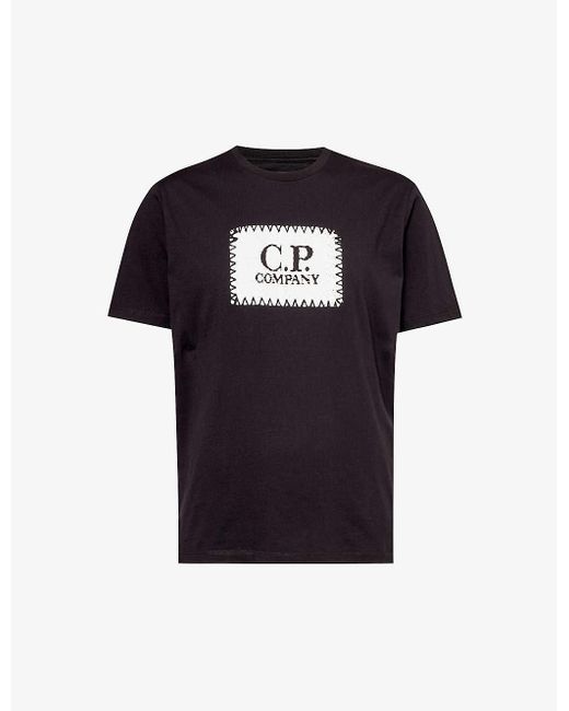 C P Company Black Logo-print Crewneck Cotton-jersey T-shirt X for men