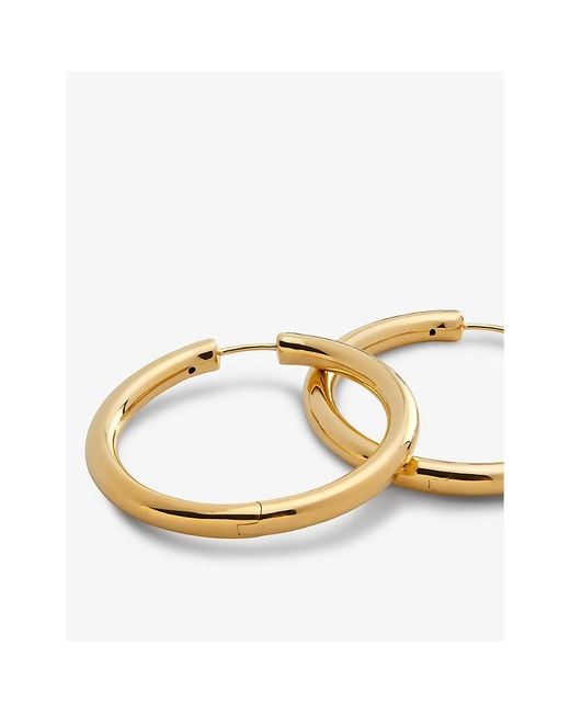 Monica Vinader Metallic Essential Click Large 18Ct-Plated Vermeil Sterling- Hoop Earrings