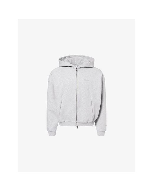 GYMSHARK White Training Evolved Zip-Up Cotton-Blend Hoody for men