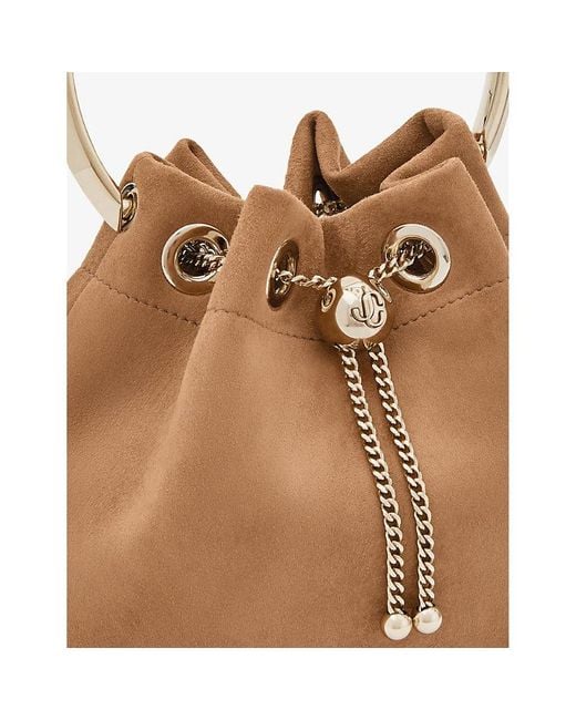 Jimmy Choo Brown Bon Bon Suede Top-Handle Bag