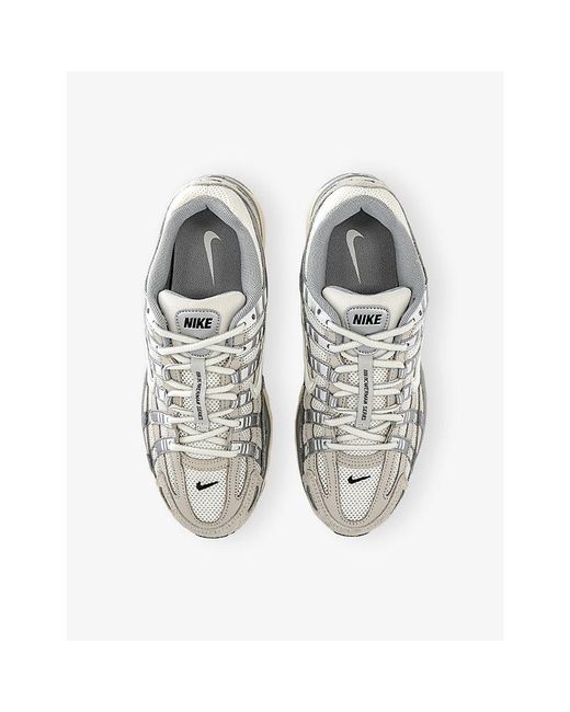 Nike White P-6000 Suede And Mesh Trainers for men
