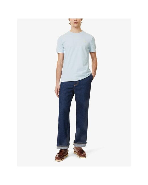 Polo Ralph Lauren Blue Brand-embroidered Short-sleeve Cotton-jersey T-shirt X for men