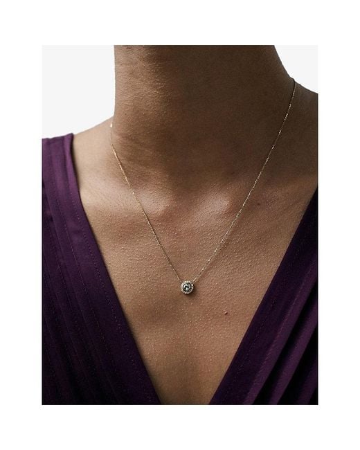 Astley Clarke Metallic Birthstone 14Ct, Aquamarine And 0.08Ct Lab-Grown Diamond Pendant Necklace