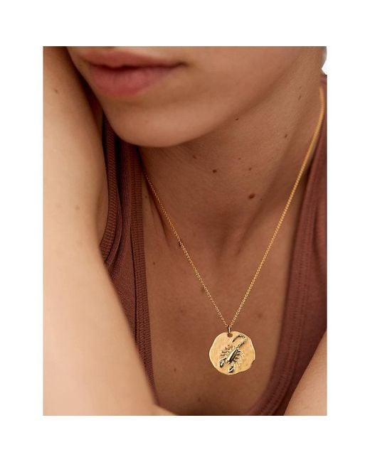 Monica Vinader Metallic Scorpio Zodiac 18Ct Vermeil Pendant Necklace