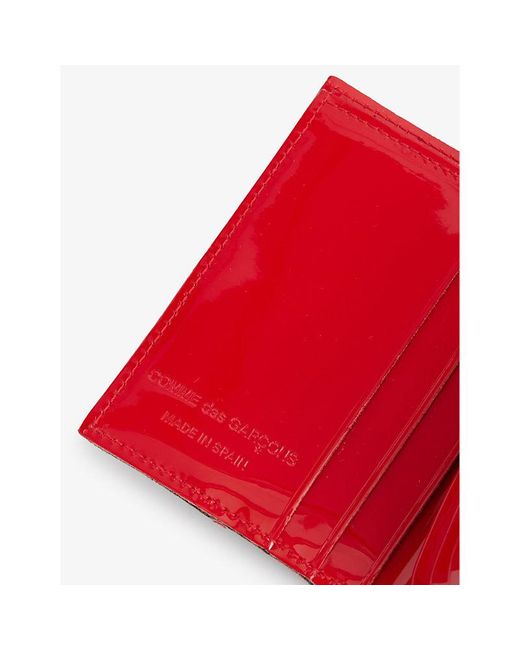 Comme des Garçons Red Seam-effect Patent-leather Wallet