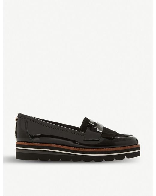 Dune Denim Gracella Flatform Leather Loafers in Black Lyst