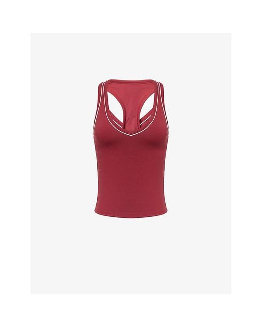 WE Are Tala Red Dayflex Built-In Support V-Neck Racer Stretch-Woven Vest Top
