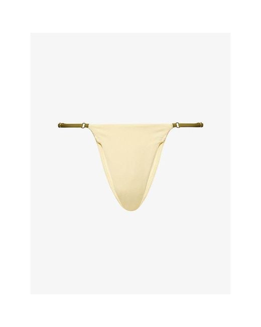 HYPHEN Natural Tangy Adjustable Side-Strap Bikini Bottoms