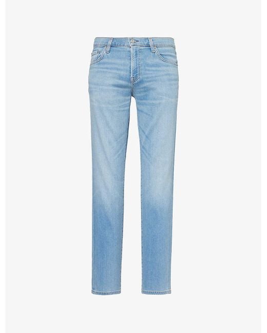 Citizens of Humanity Blue London Slim-fit Tapered-leg Recycled-denim Jeans for men