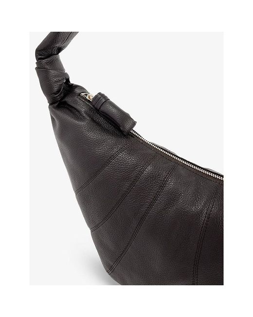 Lemaire Black Croissant Medium Leather Cross-body Bag