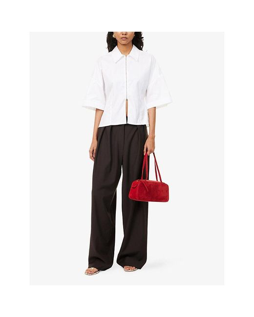 Frankie Shop Black Ripley Pleated Woven Trousers