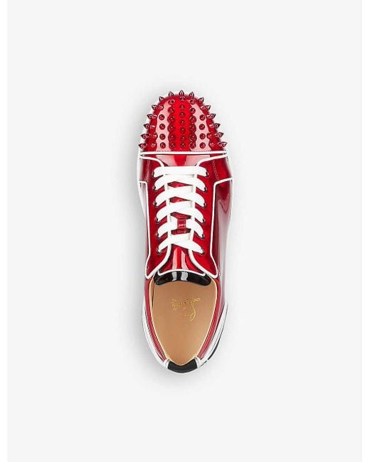 Christian Louboutin Loubi Red Version Navy Louis Strass Flat Shoes – Paris  Deluxe