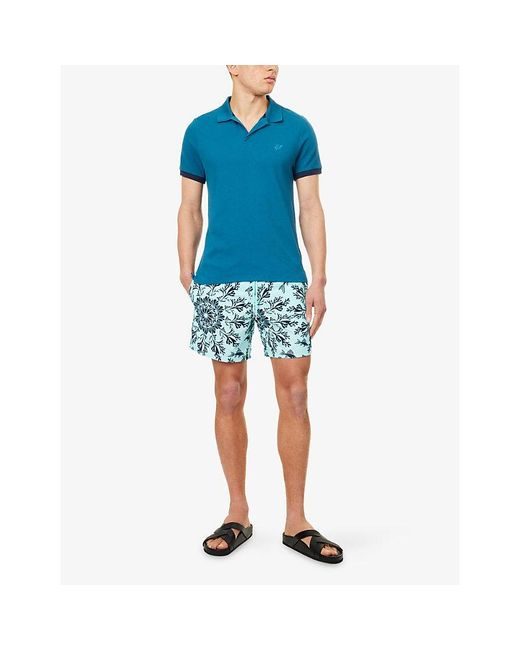 Vilebrequin Blue Moorea Coral-Print Swim Shorts for men