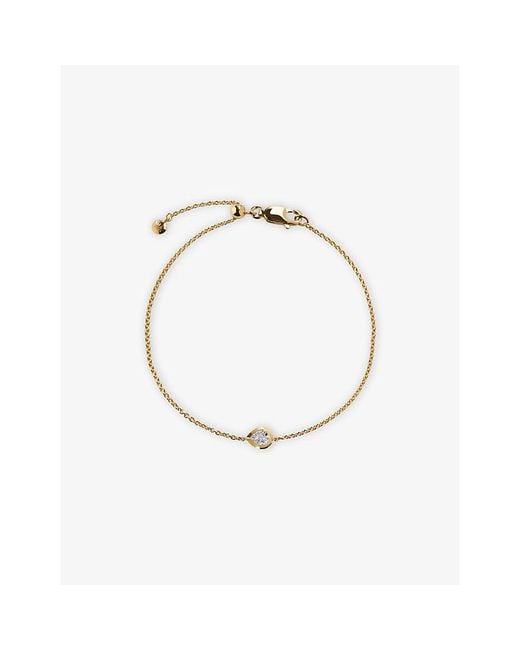 Monica Vinader Metallic Pear-Shaped 0.06Ct Lab-Grown Diamond And 18Ct- Vermeil Chain Bracelet