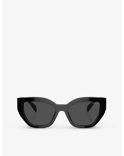 Prada Black Pr A09s Butterfly-frame Acetate Sunglasses