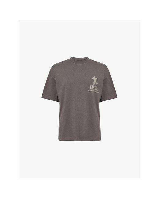 Carhartt Gray Distance Printed Cotton-Jersey T-Shirt for men