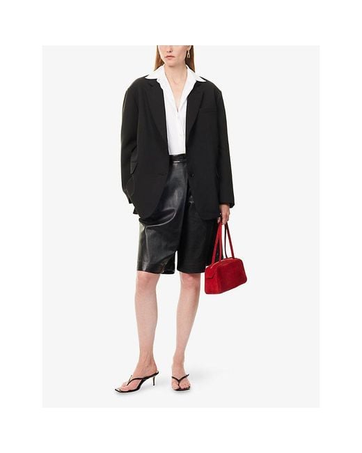 Frankie Shop Black Bea Single-Breasted Stretch-Woven Blazer