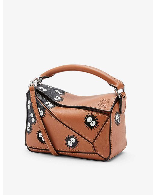 Loewe Brown Totoro Dust Bunnies Puzzle Mini Leather Bag