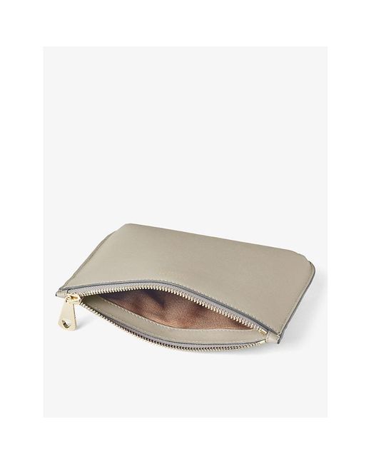 Aspinal Natural Ella Medium Smooth-leather Pouch