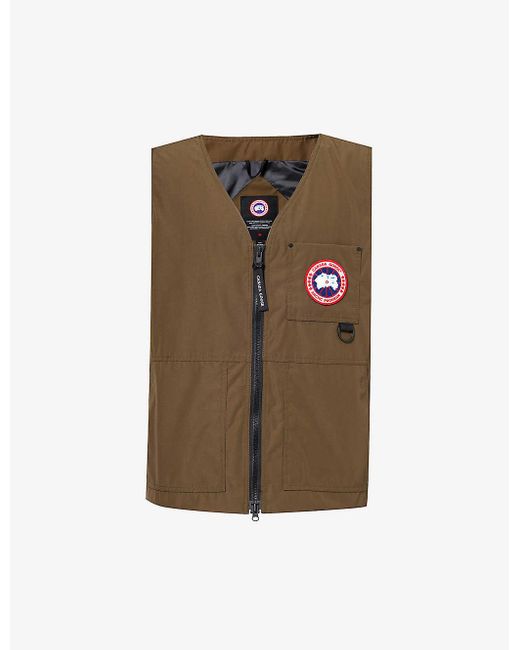 Canada Goose Green Canmore Logo-patch Regular-fit Woven Vest for men