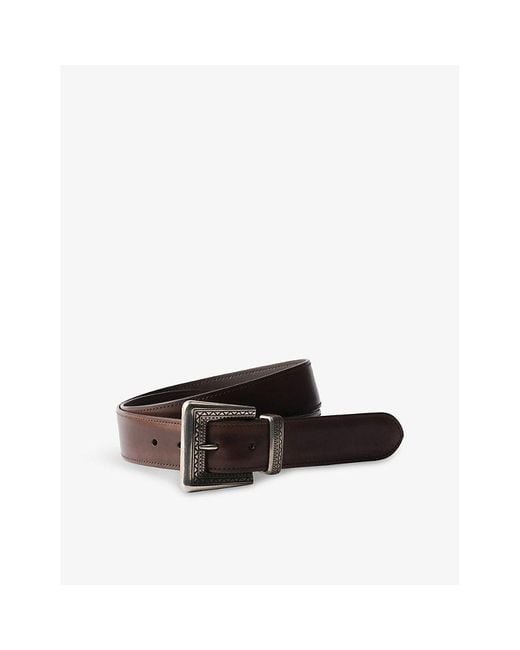 Prada Brown Antiqued Leather Belt for men