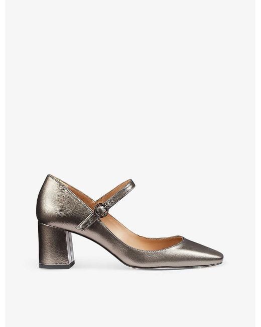 L.K.Bennett White Winter Metallic-leather Mary Jane Courts