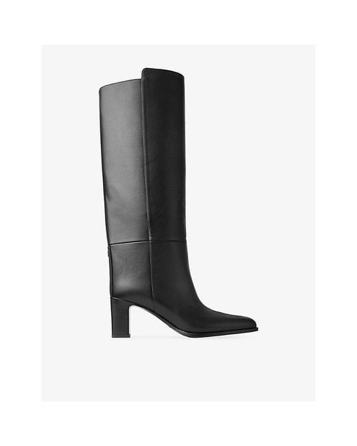 Jimmy Choo Black Caly 65 Leather Knee-High Boots