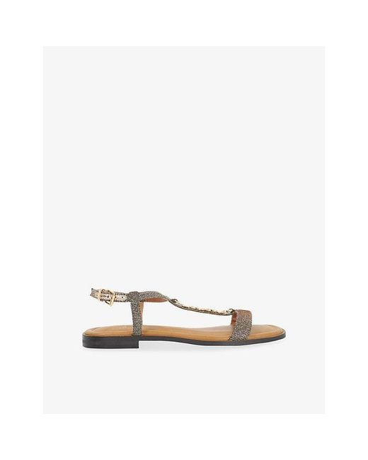 Dune Natural Lollipops Woven Sandals