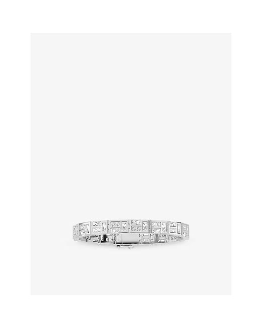 Apm Monaco White Ice Sterling- And Cubic Zirconia Bracelet